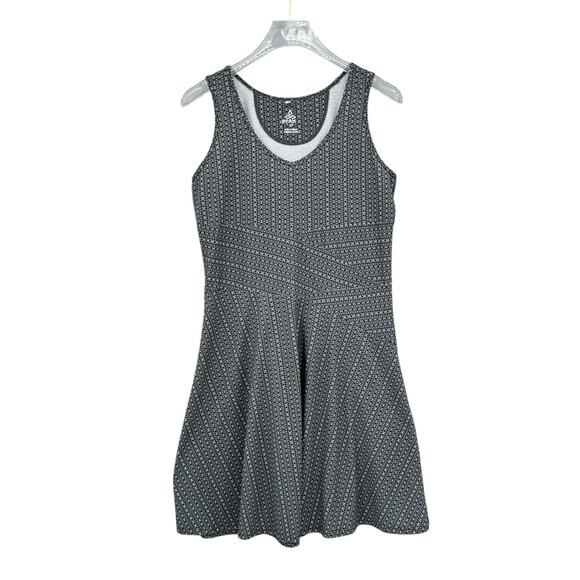 Prana Amelie Black & Gray Geometric Print Fit & Flare Outdoor Mini Dress - Picture 8 of 11